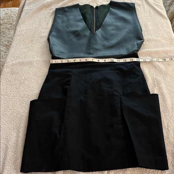 Sandra Weil stunning black dress w/ leather on top & wide pockets. Worn once - Picture 12 of 15